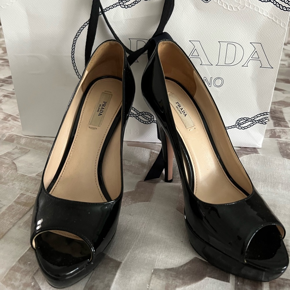 Authentic Prada Peep toe heels